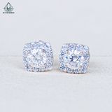  EX574 4.5mm Bông tai vuông 1 viền tấm 