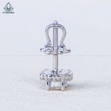  EX574 4.5mm Bông tai vuông 1 viền tấm 