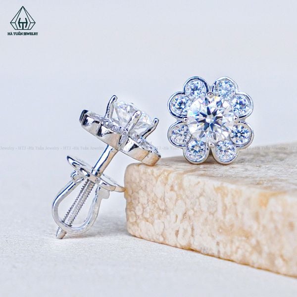  EX575 4.5mm Bông tai hoa 4 cánh 