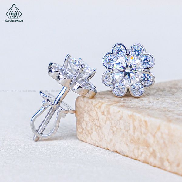  EX575 4.5mm Bông tai hoa 4 cánh 