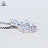  PX327 6.5mm Mặt dây hoa đá 8 cánh khoen baguette 