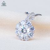  PX327 6.5mm Mặt dây hoa đá 8 cánh khoen baguette 