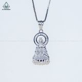  P446 Mặt Quan Âm phối vòng baguette 