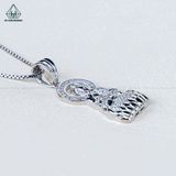  P446 Mặt Quan Âm phối vòng baguette 