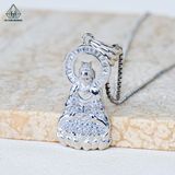  P446 Mặt Quan Âm phối vòng baguette 