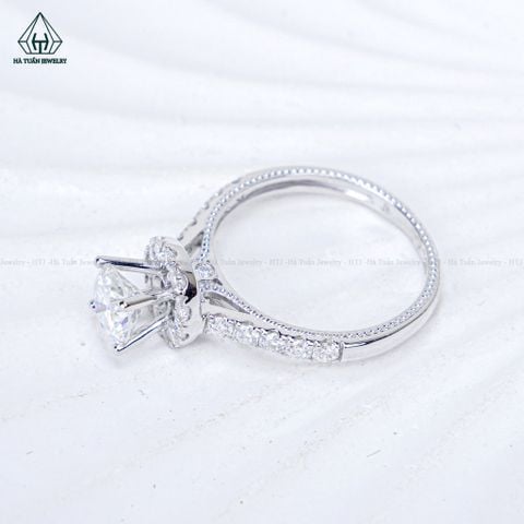 RX668 FULL MOIS 6.3mm Nhẫn nữ halo tròn