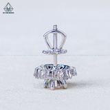  EX569 5mm Bông tai tròn phối baguette 