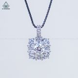  PX323 5.4mm Mặt dây chuyền vuông phối baguette 