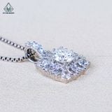  PX323 5.4mm Mặt dây chuyền vuông phối baguette 