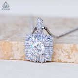  PX323 5.4mm Mặt dây chuyền vuông phối baguette 