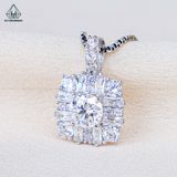  PX323 5.4mm Mặt dây chuyền vuông phối baguette 