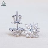  EX566 FULL MOIS 4mm Bông tai vuông 12 cánh nhọn 