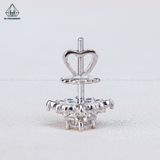  EX566 FULL MOIS 4mm Bông tai vuông 12 cánh nhọn 