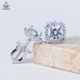  EX154 4.5mm Bông tai viền tấm vuông 