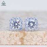  EX154 4.5mm Bông tai viền tấm vuông 