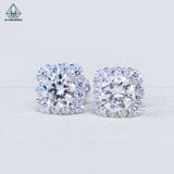  EX154 4.5mm Bông tai viền tấm vuông 