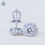  EX154 4.5mm Bông tai viền tấm vuông 