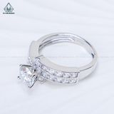  RX652 6mm Nhẫn nữ vành chéo 2 hàng tấm 