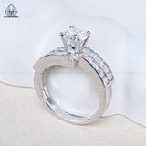  RX652 6mm Nhẫn nữ vành chéo 2 hàng tấm 