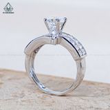  RX652 6mm Nhẫn nữ vành chéo 2 hàng tấm 