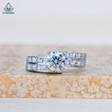  RX652 6mm Nhẫn nữ vành chéo 2 hàng tấm 