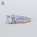  RX652 6mm Nhẫn nữ vành chéo 2 hàng tấm 