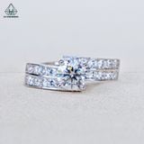  RX652 6mm Nhẫn nữ vành chéo 2 hàng tấm 