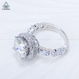 RX654 10mm Nhẫn nữ halo tròn 