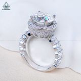  RX654 10mm Nhẫn nữ halo tròn 