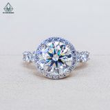  RX654 10mm Nhẫn nữ halo tròn 