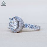  RX654 10mm Nhẫn nữ halo tròn 