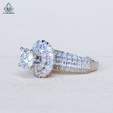  RX644 FULL MOIS 6.5mm Nhẫn nữ tròn 2 hàng tấm 