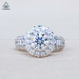  RX644 FULL MOIS 6.5mm Nhẫn nữ tròn 2 hàng tấm 