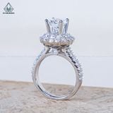  RX646 FULL MOIS 7.2mm Nhẫn nữ vuông 2 hàng tấm 