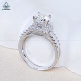  RX648 7mm Nhẫn nữ vuông phối baguette 