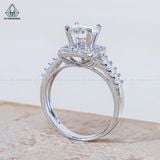  RX648 7mm Nhẫn nữ vuông phối baguette 