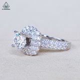  RX646 FULL MOIS 7.2mm Nhẫn nữ vuông 2 hàng tấm 