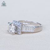  RX648 7mm Nhẫn nữ vuông phối baguette 