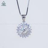  PX332 6mm Mặt dây tròn phối baguette hoa nhọn 