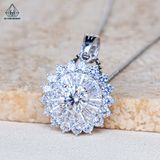  PX332 6mm Mặt dây tròn phối baguette hoa nhọn 