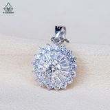  PX332 6mm Mặt dây tròn phối baguette hoa nhọn 