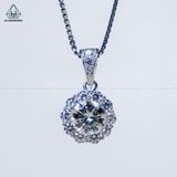  PX333 7mm Mặt dây chuyền hoa đá 10 cánh tròn 