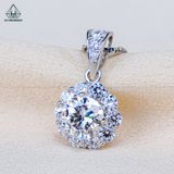  PX333 7mm Mặt dây chuyền hoa đá 10 cánh tròn 