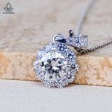  PX333 7mm Mặt dây chuyền hoa đá 10 cánh tròn 