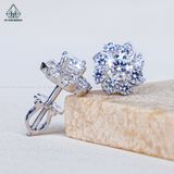  EX578 4.5mm  Bông tai hoa 8 cánh xoáy 