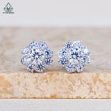  EX578 4.5mm  Bông tai hoa 8 cánh xoáy 