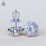  EX578 4.5mm  Bông tai hoa 8 cánh xoáy 