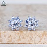  EX579 4mm Bông tai hoa 8 cánh nhọn 