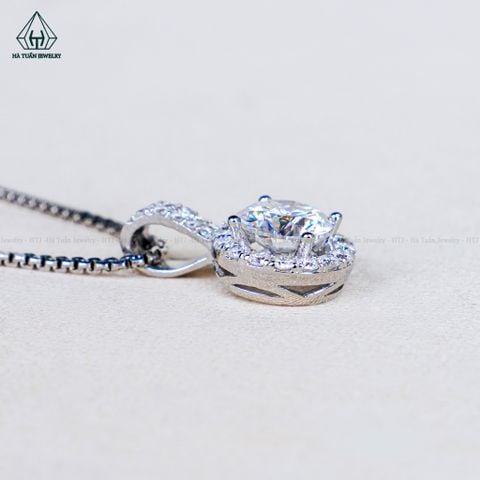 PX442 FULL MOIS 6.5mm Mặt dây chuyền halo tròn (Không mã cạnh)
