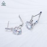  E135 Bông tai khoen đá tròn 